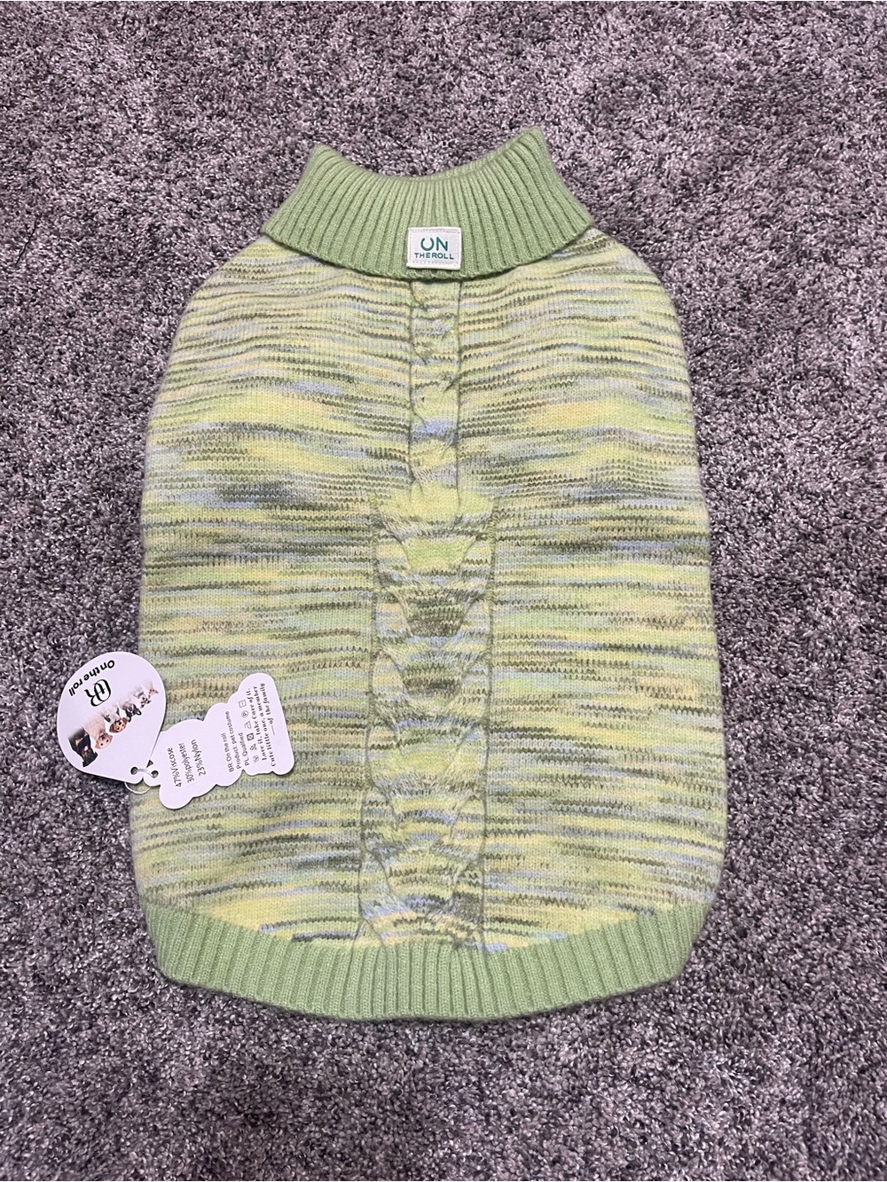 adidas Green Marled Knit Dog Sweater - Picture 3 of 3